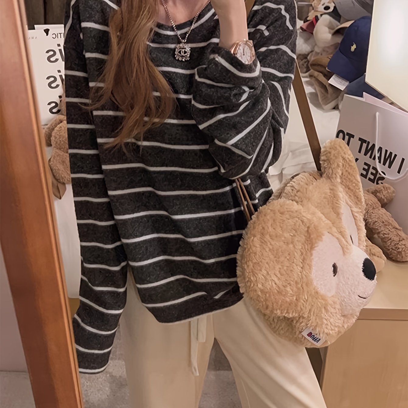 Asian Size Long Sleeve T-Shirt for Women, Lazy Style Loose Top, Fits 80-160 lbs