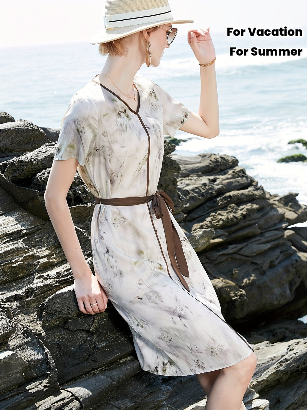 Summer Dress Heavyweight Mulberry Silky Short Sleeve Long 2025 New Arrival Women's Vacation Elegant Occasion Hot Search One-Sided Design Evening Gown