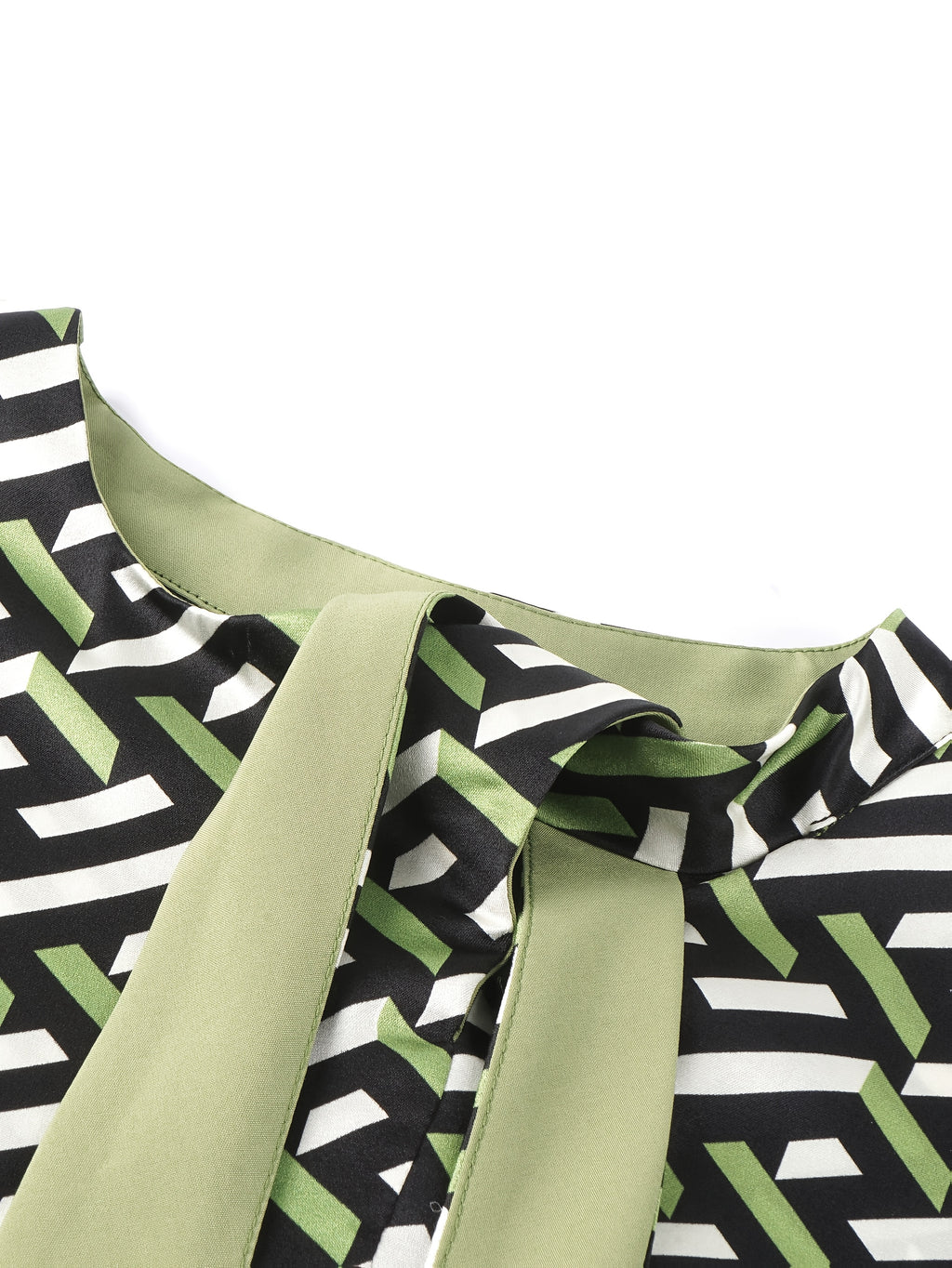 Women'S Elegant Black & Green Floral-like print - Breathable Formal & Casual Dresses