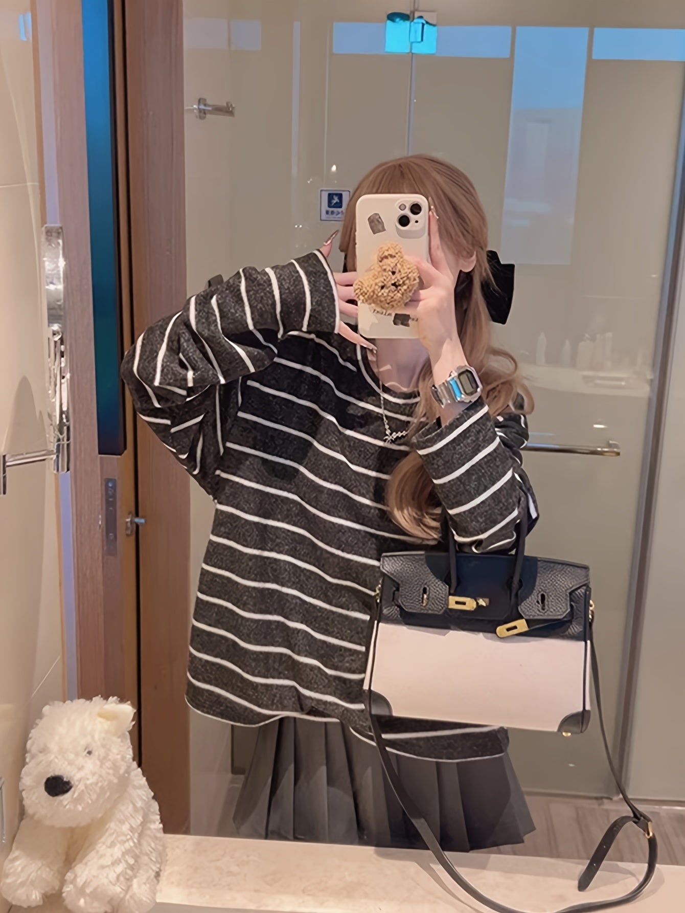 Asian Size Long Sleeve T-Shirt for Women, Lazy Style Loose Top, Fits 80-160 lbs