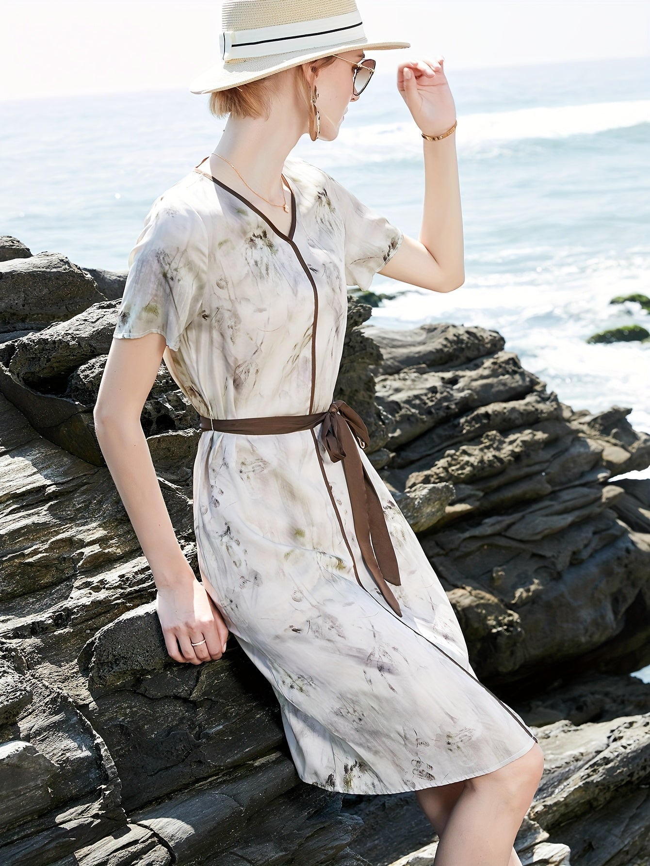 Summer Dress Heavyweight Mulberry Silky Short Sleeve Long 2025 New Arrival Women's Vacation Elegant Occasion Hot Search One-Sided Design Evening Gown