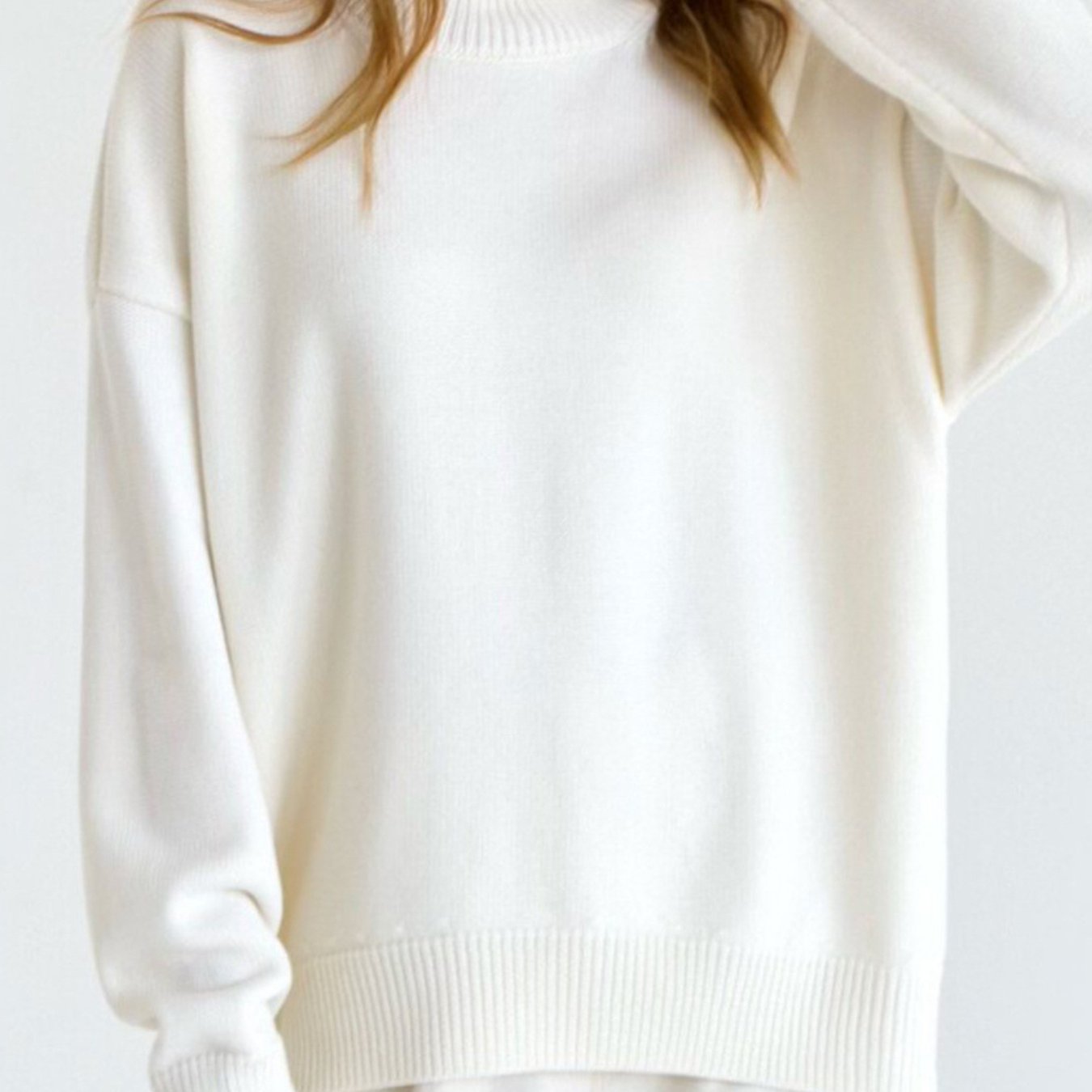 Women'S Elegant Turtleneck Sweater - Soft Loose-Fit Long Sleeve Winter Sweater with Ribbed Collar & Cuff