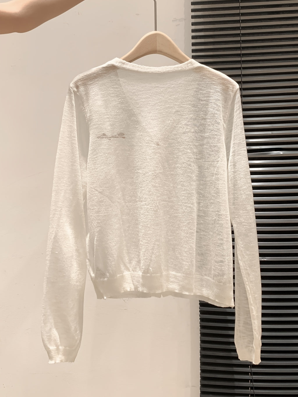 Letter Embroidered V-Neck Breathable Coverup Hair Needle Long Sleeve Women's Cardigan Summer Button Design Versatile Sheer Top