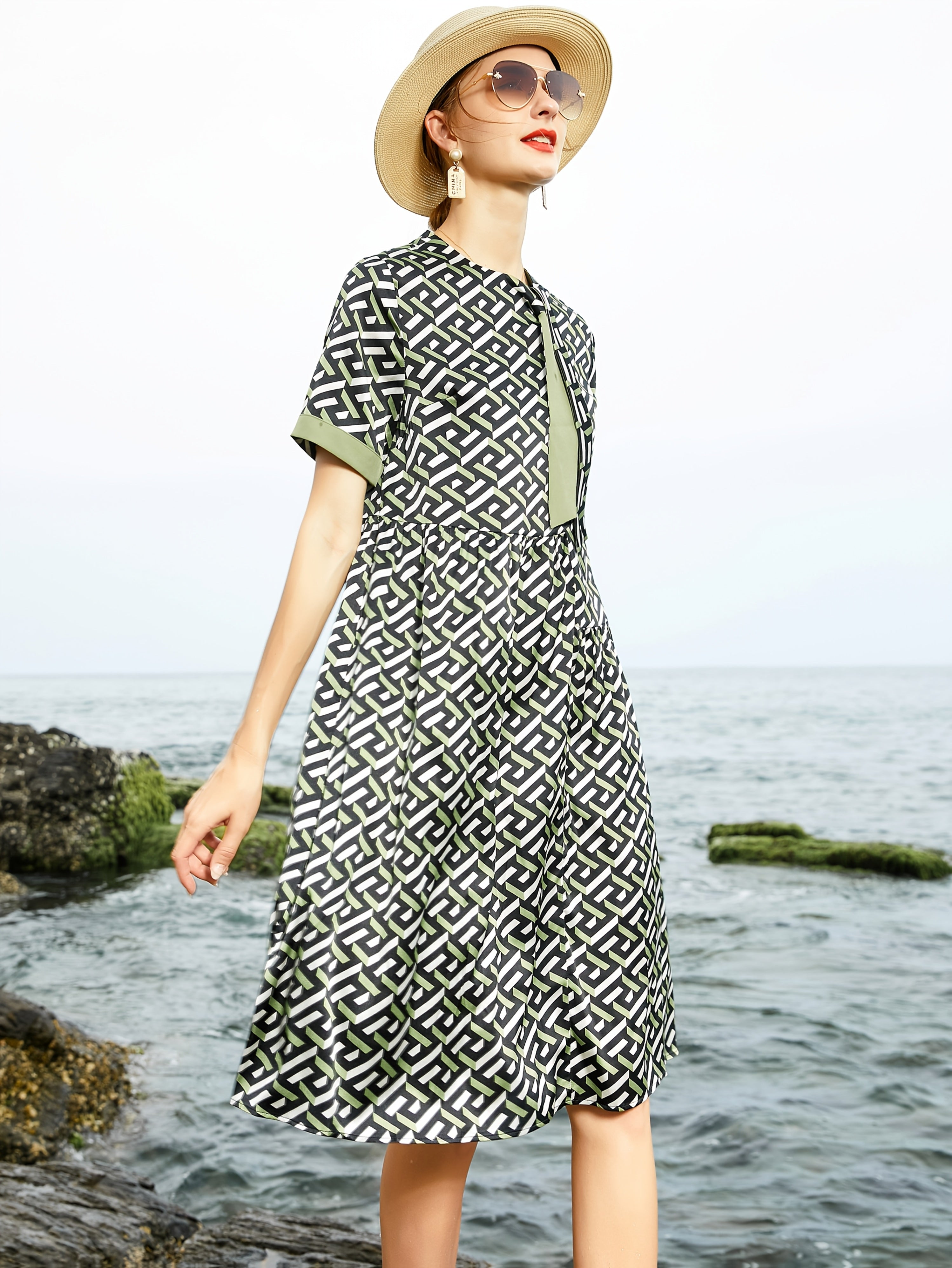 Summer Silk Dresses for Middle-Aged Mothers, Featuring a Noble And Breathable Design, Perfect for Daily Gatherings