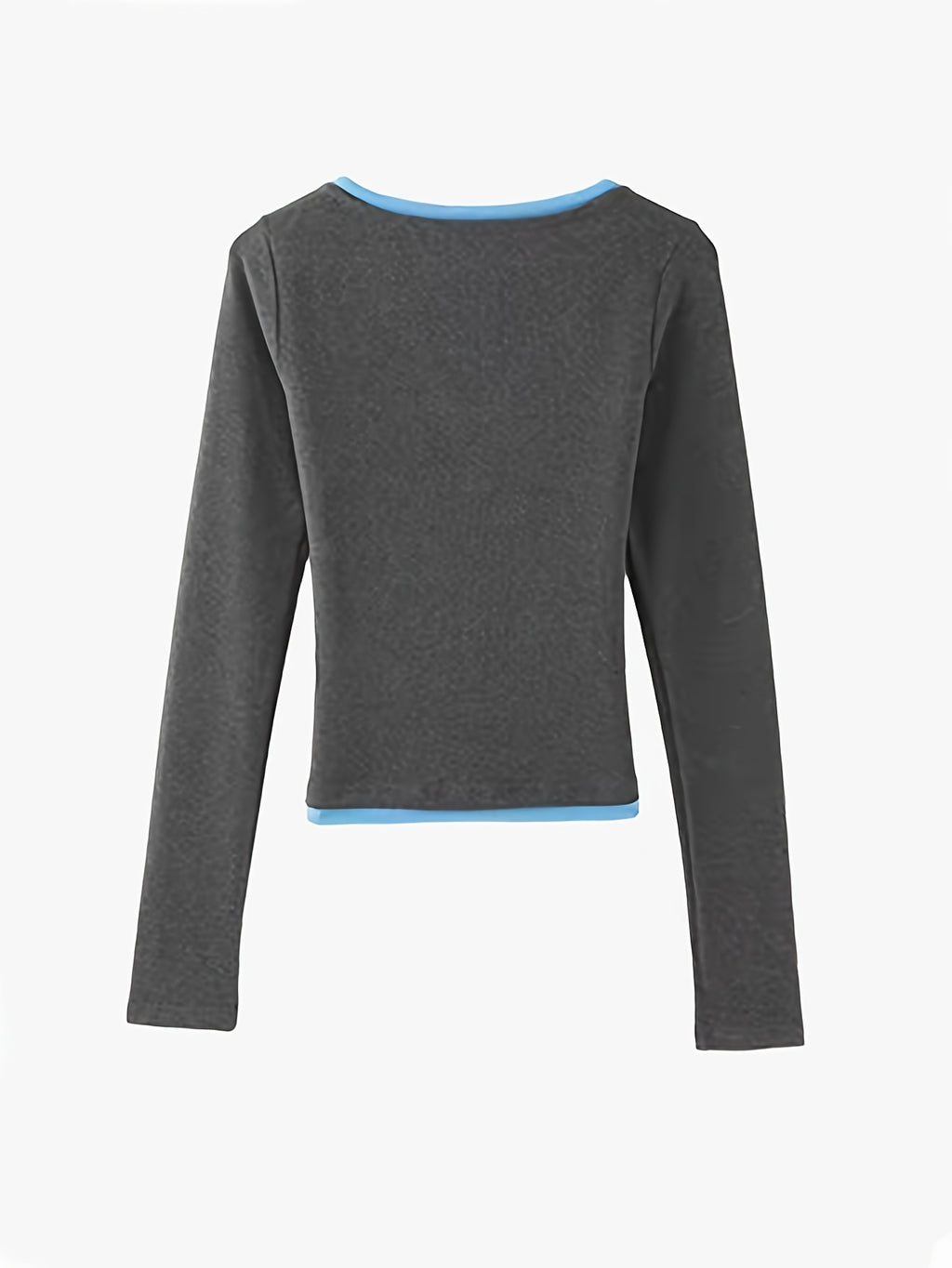 Women's Stretchy V-Neck Long Sleeve T-Shirt - Slim Fit Tops with Dark color