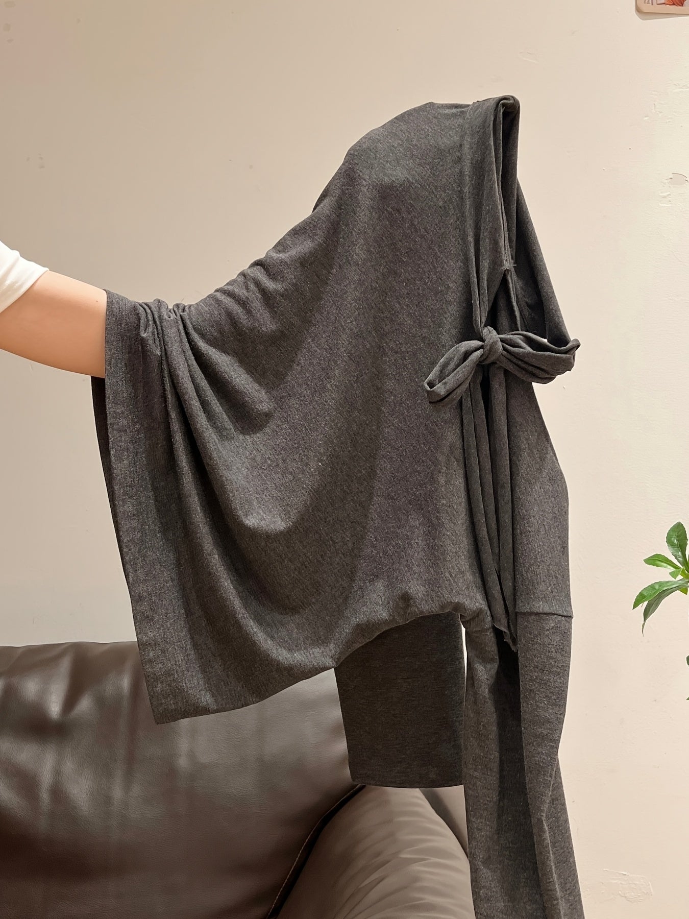 Women'S Elegant Off-Shoulder Long Sleeve T-Shirt with Bow Detail - Soft, Versatile