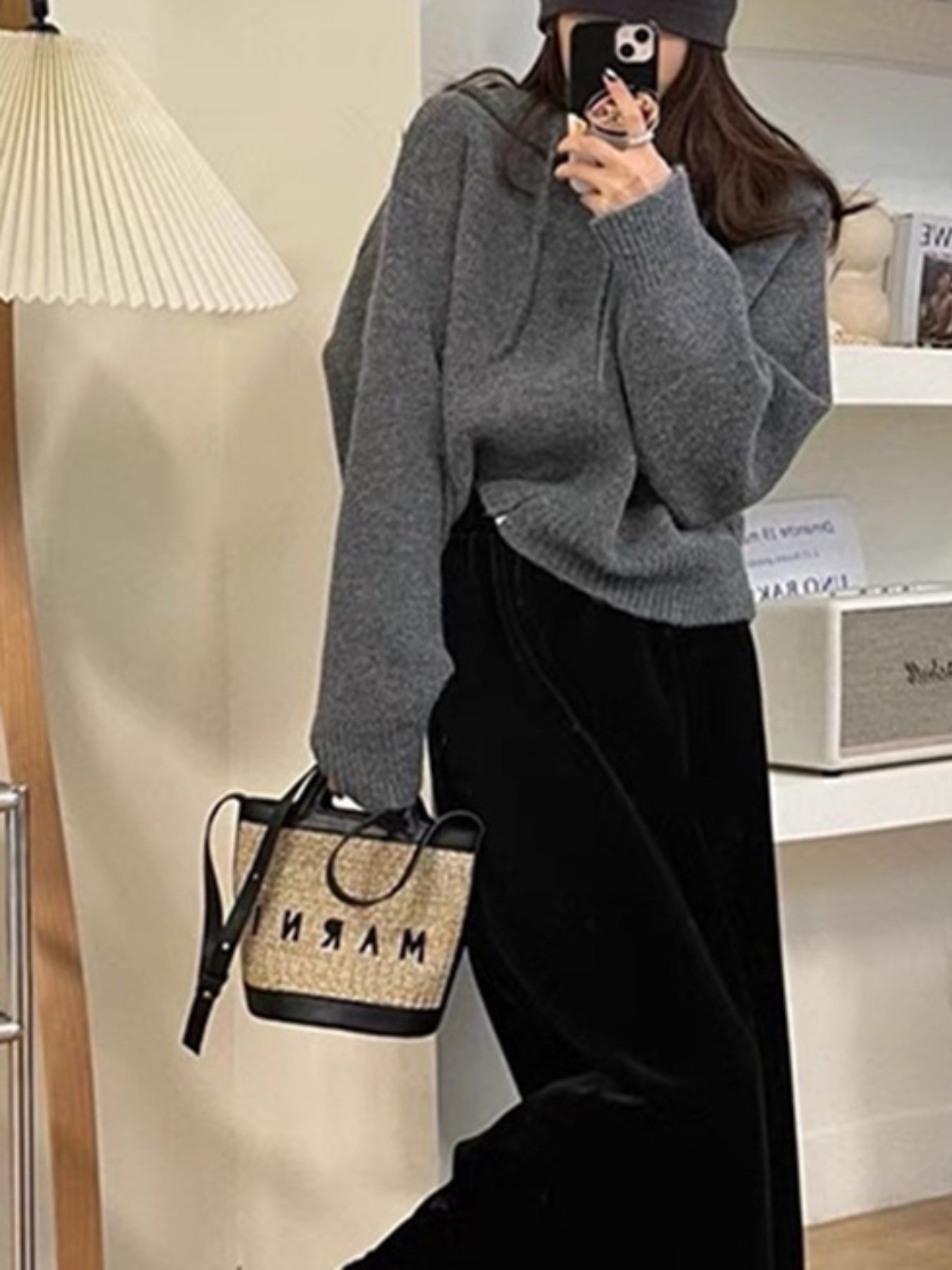 Women's Short Zippered Hooded Cardigan Sweater Coat - Belted Waist Slim-Fit Jacket