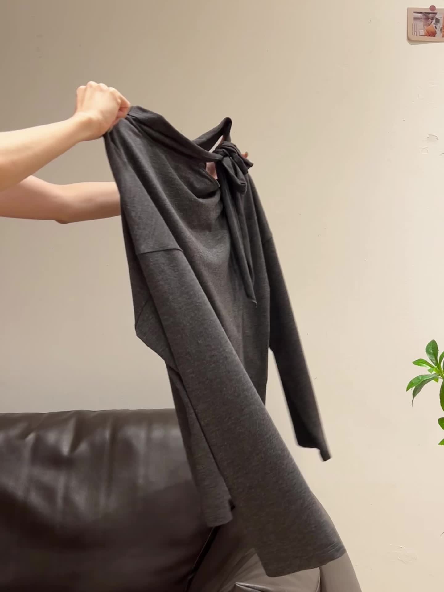 Women'S Elegant Off-Shoulder Long Sleeve T-Shirt with Bow Detail - Soft, Versatile