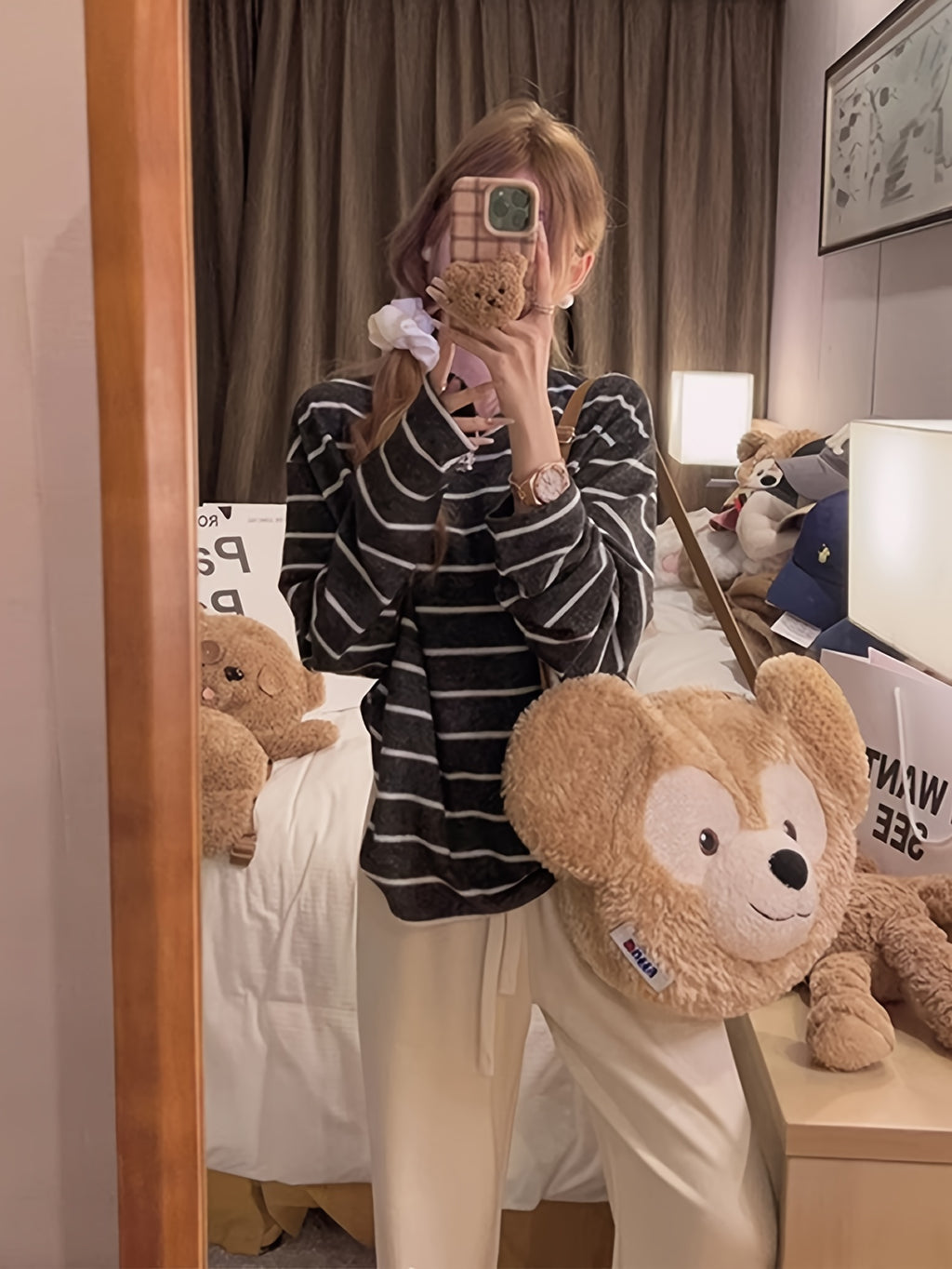 Asian Size Long Sleeve T-Shirt for Women, Lazy Style Loose Top, Fits 80-160 lbs