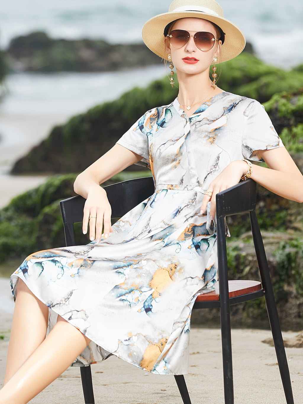 Summer Dress, Mulberry Silky Long Genuine 2025 New High-End Elegant Party Evening Wear for Middle-Aged and Elderly Women