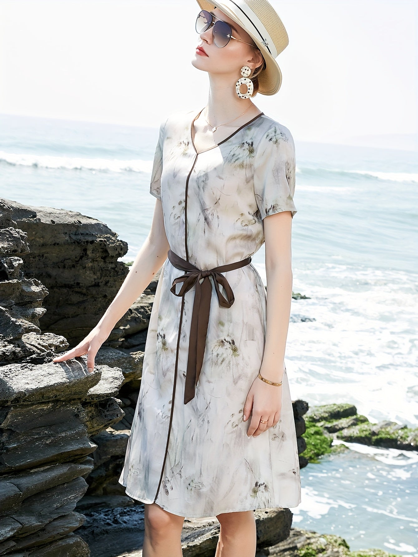 Summer Dress Heavyweight Mulberry Silky Short Sleeve Long 2025 New Arrival Women's Vacation Elegant Occasion Hot Search One-Sided Design Evening Gown