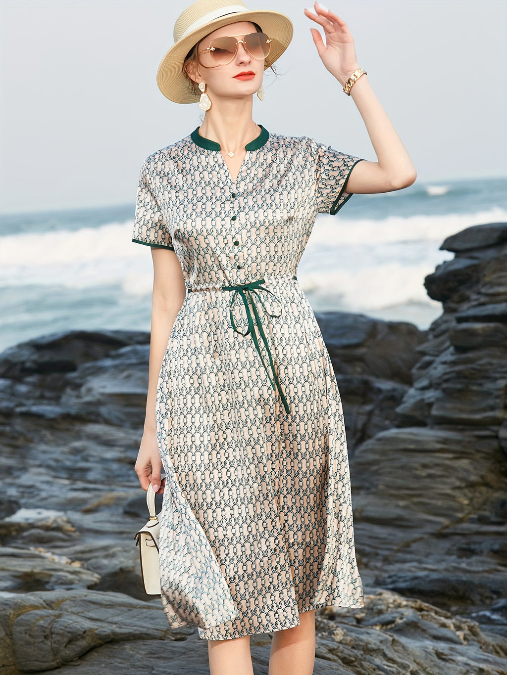 Summer Women's Mulberry Silky Dress 2025 New Elegant Style for Middle-Aged Moms