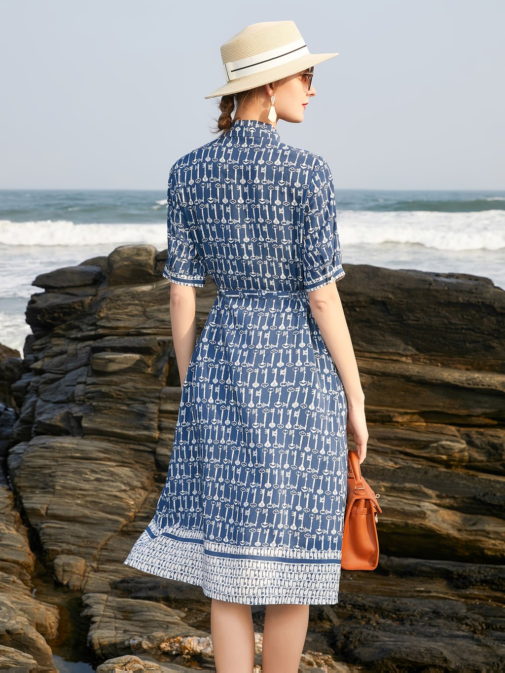 Women's Elegant Navy Blue Floral print - Formal & Casual Chic Dresses for Everyday