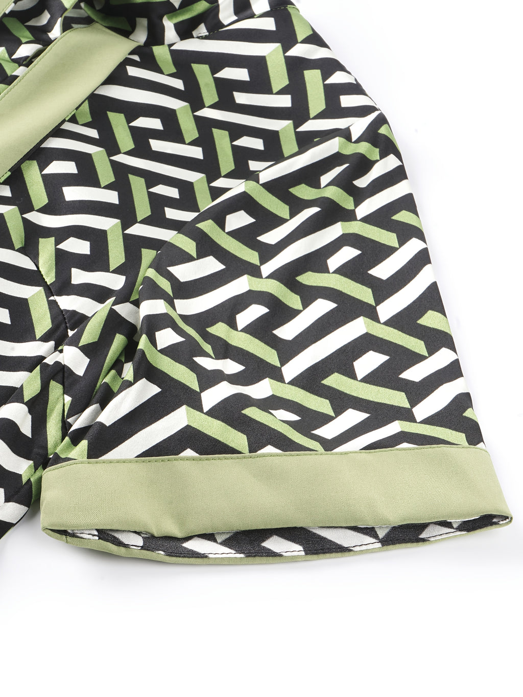 Women'S Elegant Black & Green Floral-like print - Breathable Formal & Casual Dresses