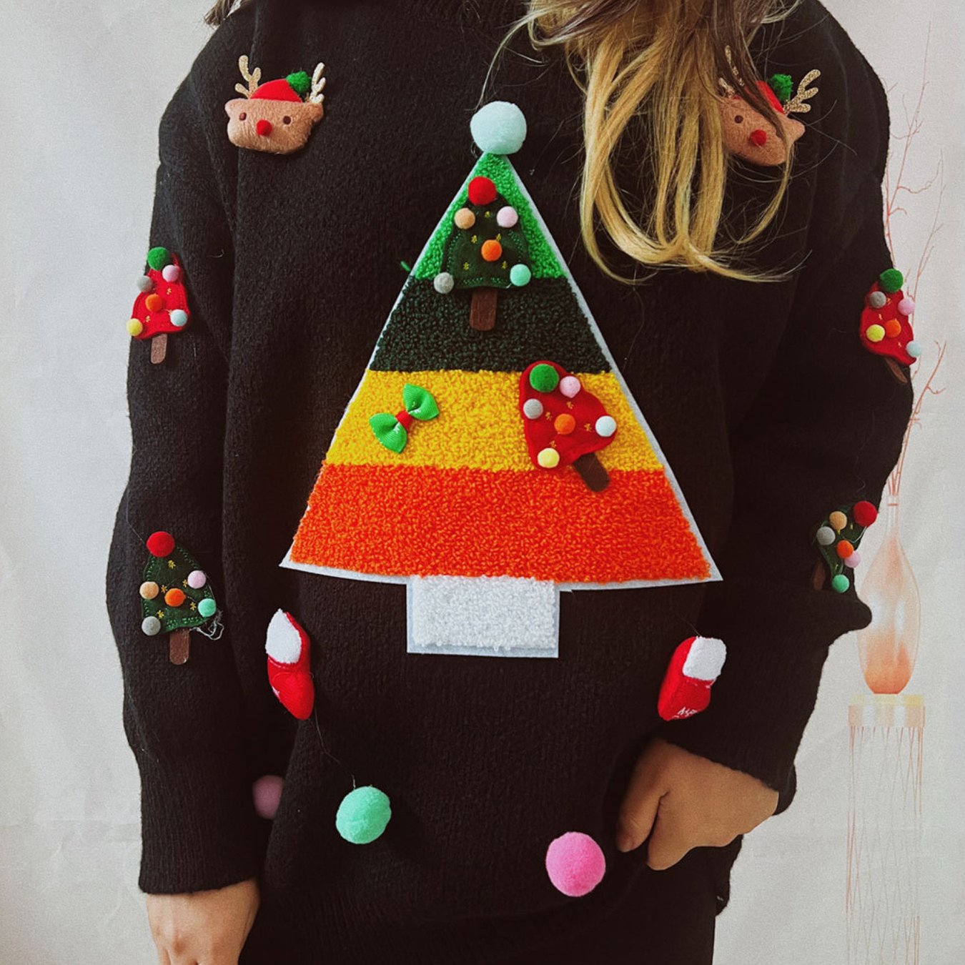 Women'S Christmas Sweater with a Round Neck, Long Sleeves, And a Relaxed Fit for Autumn And Winter